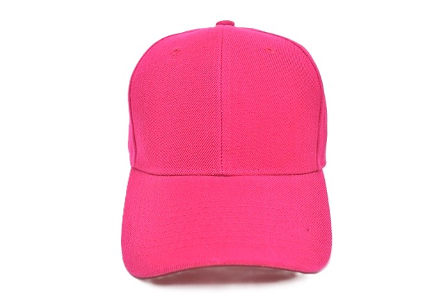PLAIN 100% ACRYLIC VELCRO CAP-H.PINK